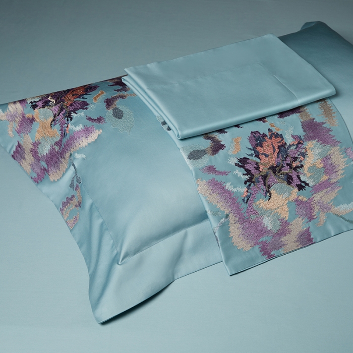 91家纺网 家纺一手货源 找家纺 缔缦 2022新款100s澳棉全工艺秋冬居家四件套-花影伊人 兰