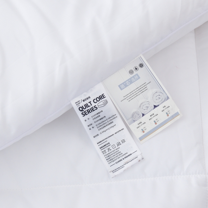 91家纺网 家纺一手货源 找家纺 德芙2023纯色简约酒店风被芯整张羽丝棉春秋被保暖冬被 白色