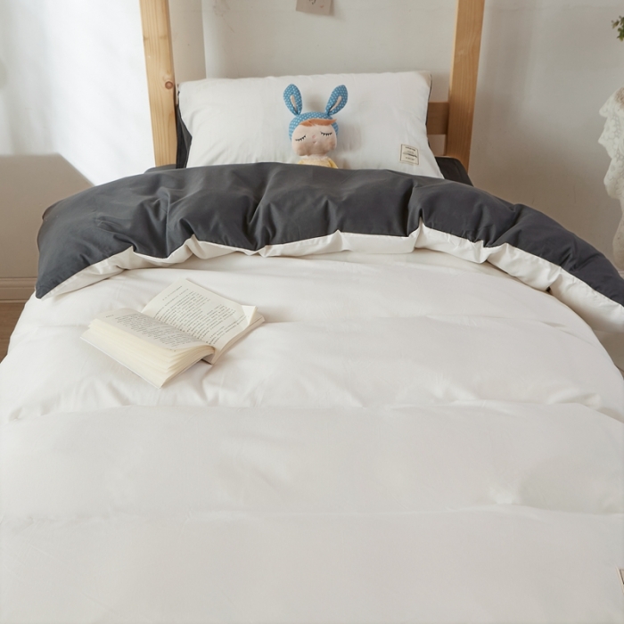 91家纺网 家纺一手货源 找家纺 水墨江南 2022新款学生三件套 白+灰