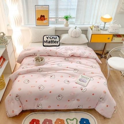 91家纺网 家纺一手货源 找家纺 2022新款针织棉夏被春秋被冬被 爱心小兔