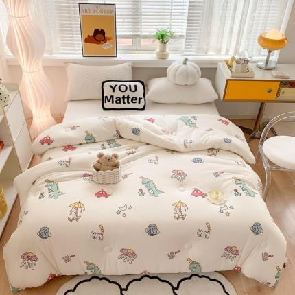 91家纺网 家纺一手货源 找家纺 2022新款针织棉夏被春秋被冬被 恐龙宝贝