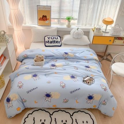 91家纺网 家纺一手货源 找家纺 2022新款针织棉夏被春秋被冬被 宇航员-蓝