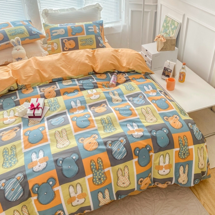 91家纺网 家纺一手货源 找家纺 黑马家居新款全棉印花喷气12868套件-单被套安妮兔