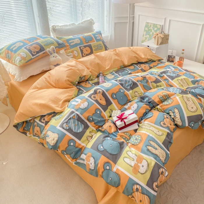 91家纺网 家纺一手货源 找家纺 黑马家居新款全棉印花喷气12868套件-单被套安妮兔