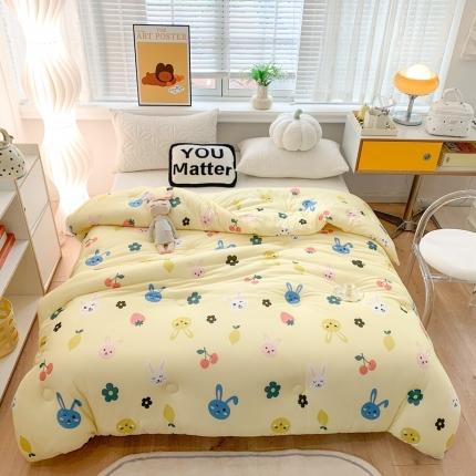 91家纺网 家纺一手货源 找家纺 2022新款针织棉夏被春秋被冬被 长耳朵兔