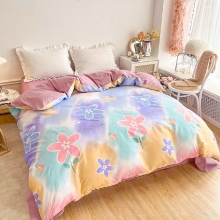 91家纺网 家纺一手货源 找家纺 黑马家居新款全棉印花喷气12868套件-单被套莫奈花