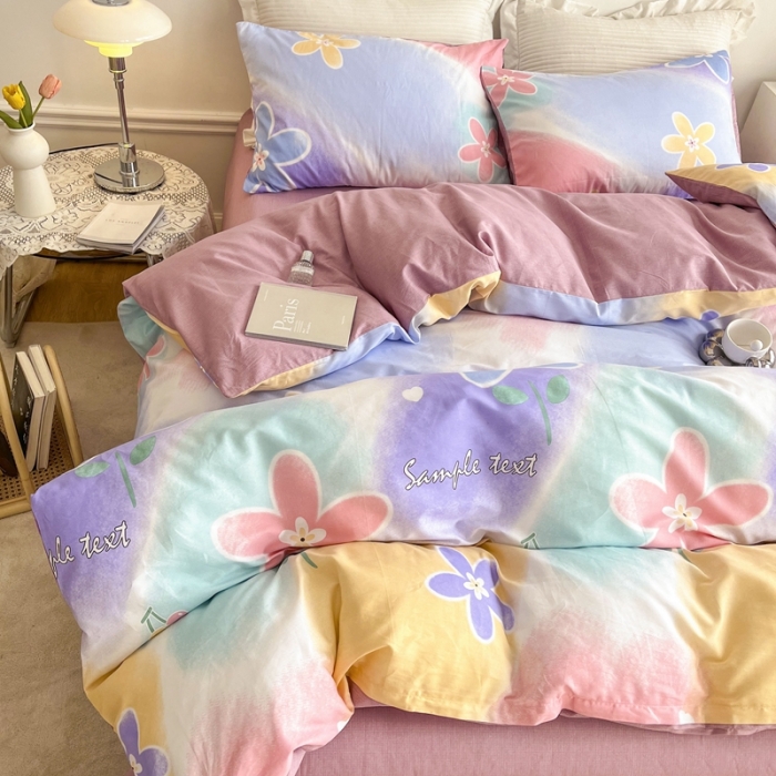 91家纺网 家纺一手货源 找家纺 黑马家居新款全棉印花喷气12868套件-单被套莫奈花