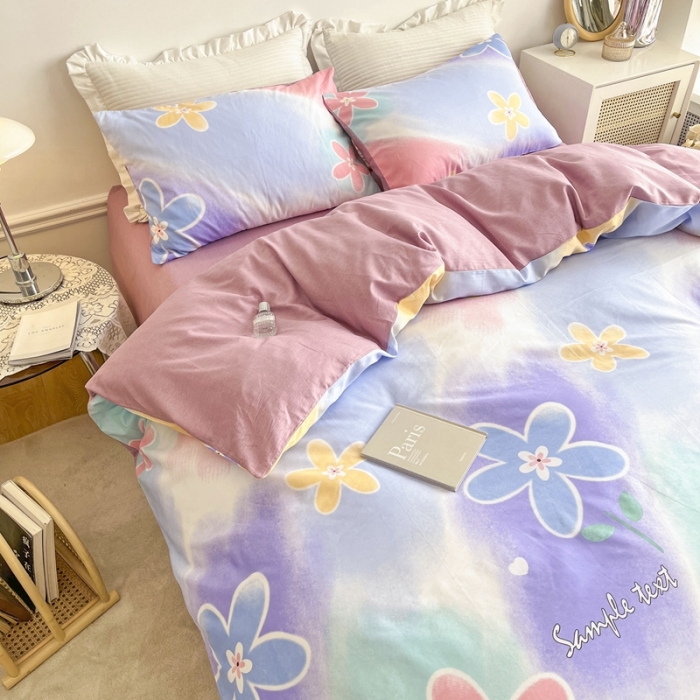 91家纺网 家纺一手货源 找家纺 黑马家居新款全棉印花喷气12868套件-单被套莫奈花