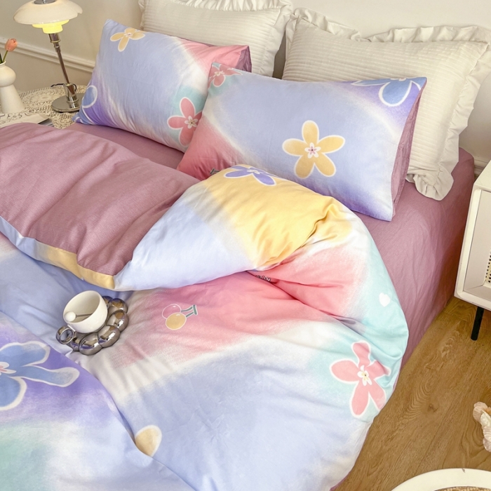 91家纺网 家纺一手货源 找家纺 黑马家居新款全棉印花喷气12868套件-单被套莫奈花