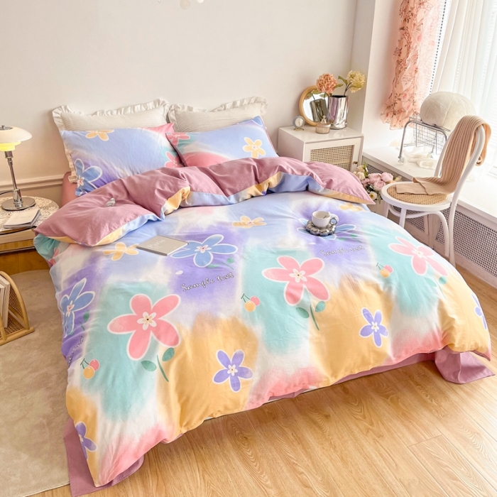 91家纺网 家纺一手货源 找家纺 黑马家居新款全棉印花喷气12868套件-单被套莫奈花