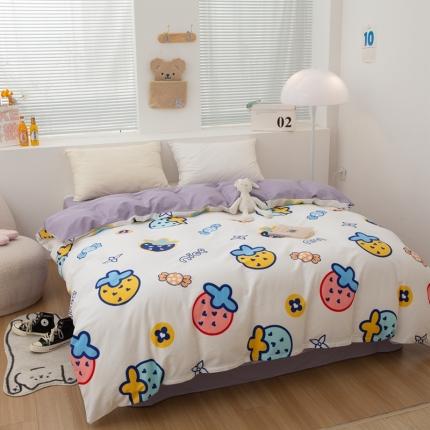 91家纺网 家纺一手货源 找家纺 黑马家居新款全棉印花喷气12868套件-单被套花韵