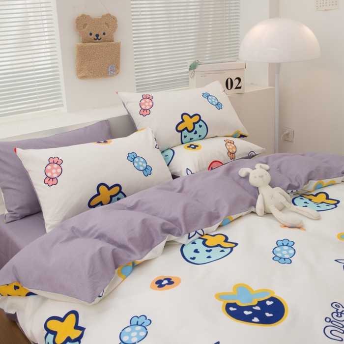 91家纺网 家纺一手货源 找家纺 黑马家居新款全棉印花喷气12868套件-单被套花韵