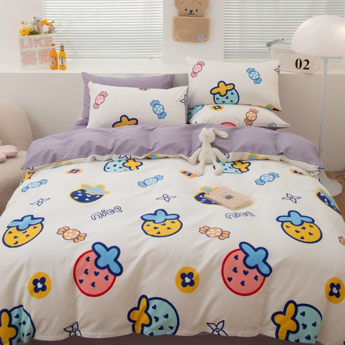 91家纺网 家纺一手货源 找家纺 黑马家居新款全棉印花喷气12868套件-单被套花韵