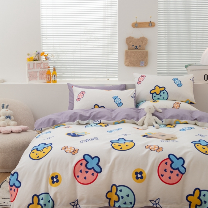 91家纺网 家纺一手货源 找家纺 黑马家居新款全棉印花喷气12868套件-单被套花韵