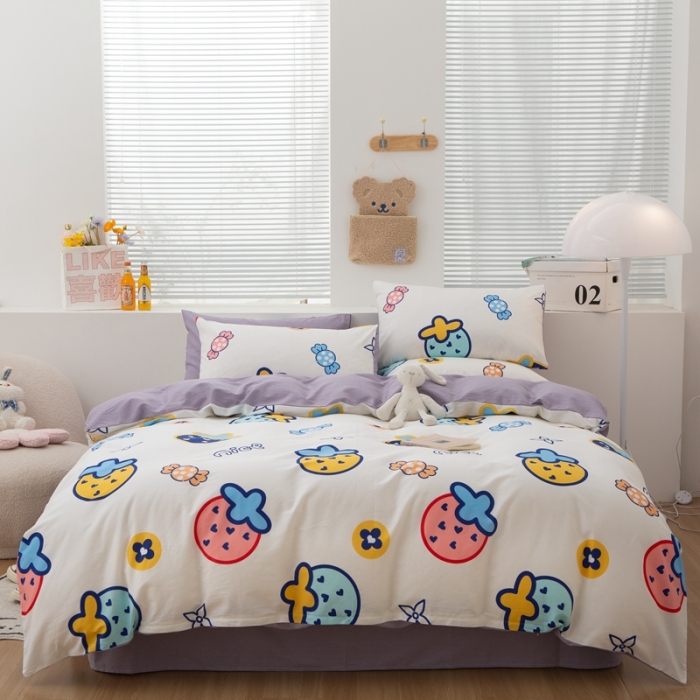 91家纺网 家纺一手货源 找家纺 黑马家居新款全棉印花喷气12868套件-单被套花韵