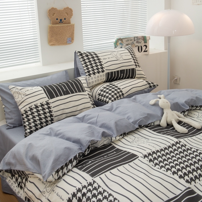 91家纺网 家纺一手货源 找家纺 黑马家居新款全棉印花喷气12868套件-单被套雅卉