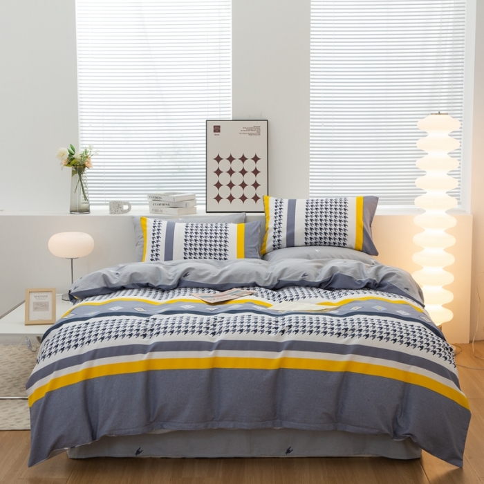 91家纺网 家纺一手货源 找家纺 黑马家居新款全棉印花喷气12868套件-单被套幽雅