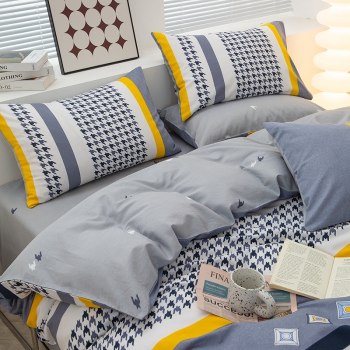 91家纺网 家纺一手货源 找家纺 黑马家居新款全棉印花喷气12868套件-单被套幽雅