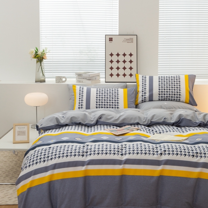 91家纺网 家纺一手货源 找家纺 黑马家居新款全棉印花喷气12868套件-单被套幽雅