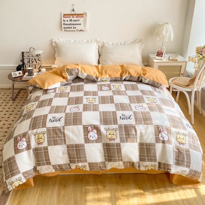 91家纺网 家纺一手货源 找家纺 黑马家居新款全棉印花喷气12868套件-单被套黑白配