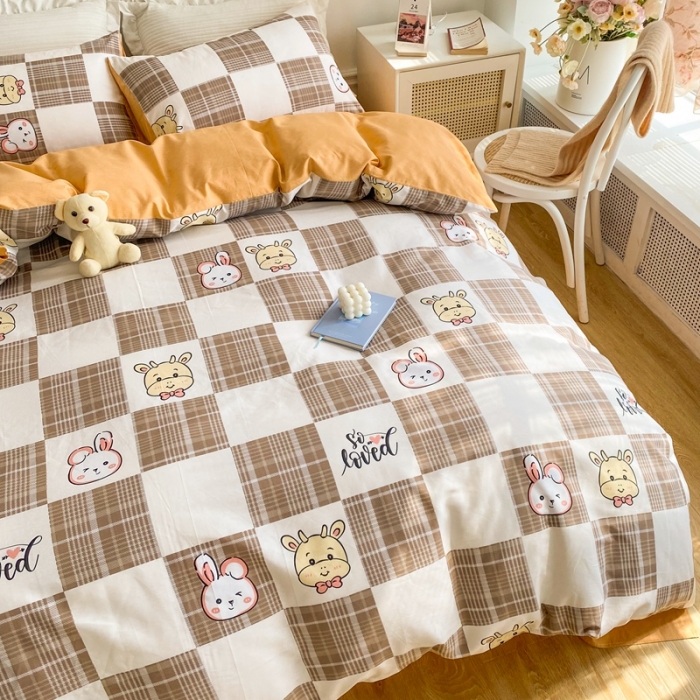 91家纺网 家纺一手货源 找家纺 黑马家居新款全棉印花喷气12868套件-单被套黑白配