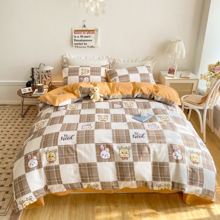 91家纺网 家纺一手货源 找家纺 黑马家居新款全棉印花喷气12868套件-单被套黑白配