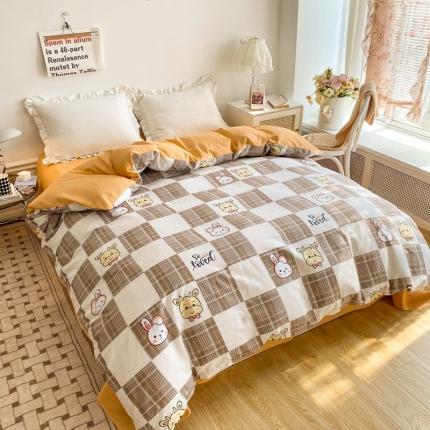 黑马家居新款全棉印花喷气12868套件-单被套黑白配