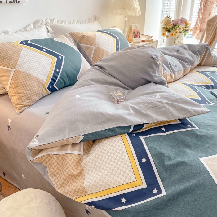 91家纺网 家纺一手货源 找家纺 黑马家居新款全棉印花喷气12868套件-单被套加州