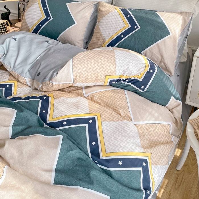 91家纺网 家纺一手货源 找家纺 黑马家居新款全棉印花喷气12868套件-单被套加州