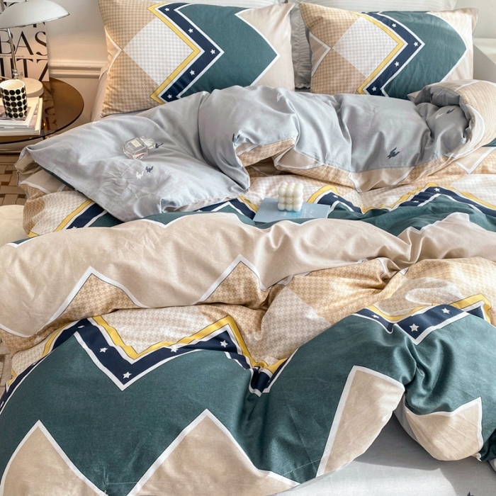 91家纺网 家纺一手货源 找家纺 黑马家居新款全棉印花喷气12868套件-单被套加州