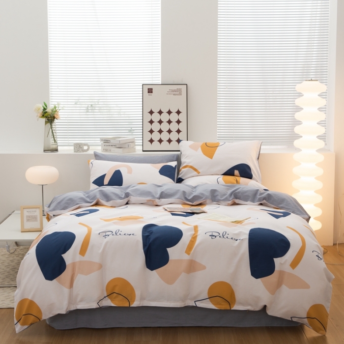 91家纺网 家纺一手货源 找家纺 黑马家居新款全棉印花喷气12868套件-单被套彩虹天堂