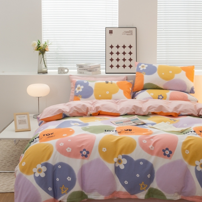 91家纺网 家纺一手货源 找家纺 黑马家居新款全棉印花喷气12868套件-单被套极简主义