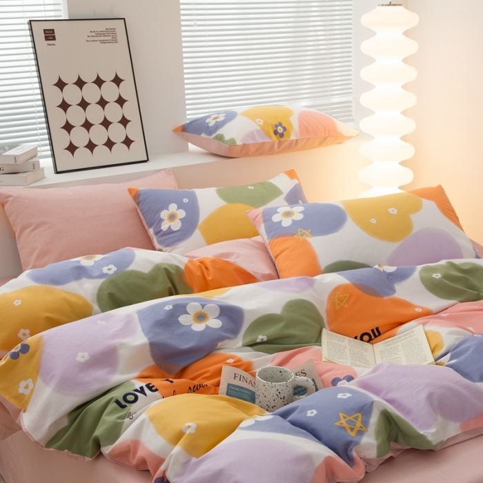 91家纺网 家纺一手货源 找家纺 黑马家居新款全棉印花喷气12868套件-单被套极简主义