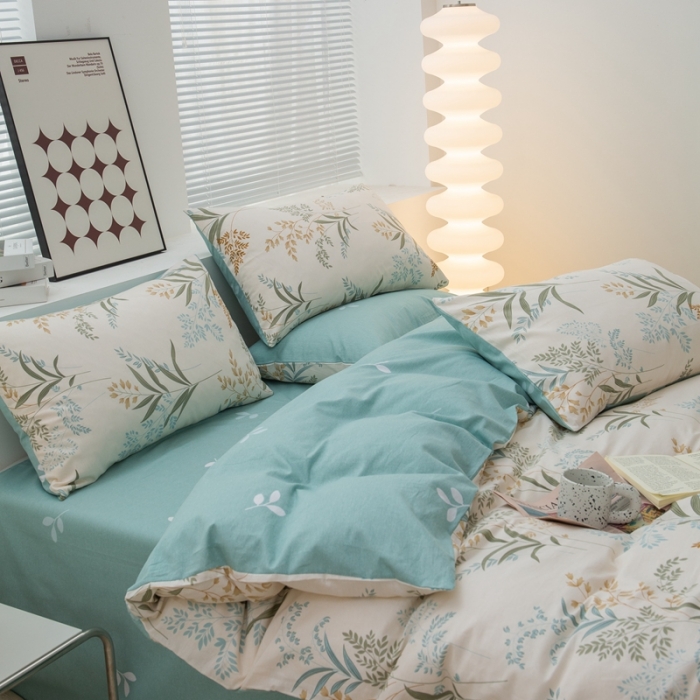 91家纺网 家纺一手货源 找家纺 黑马家居新款全棉印花喷气12868套件-单被套江南