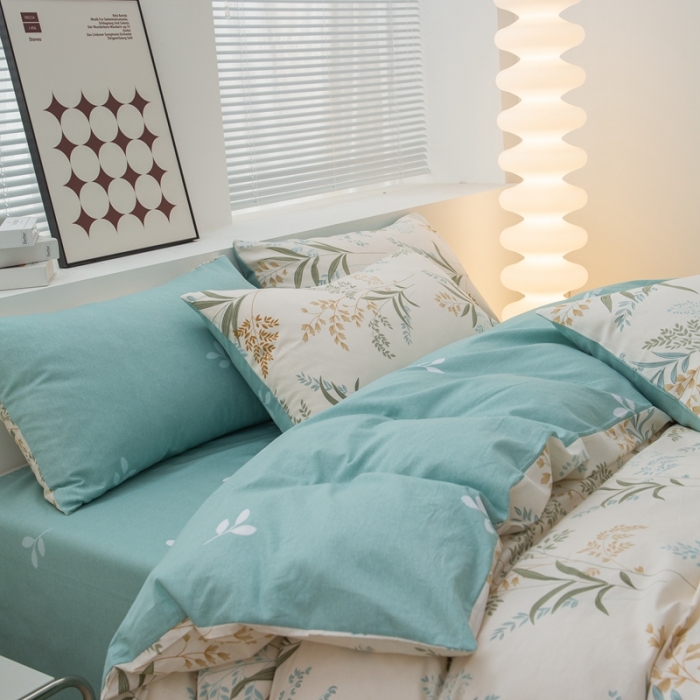 91家纺网 家纺一手货源 找家纺 黑马家居新款全棉印花喷气12868套件-单被套江南