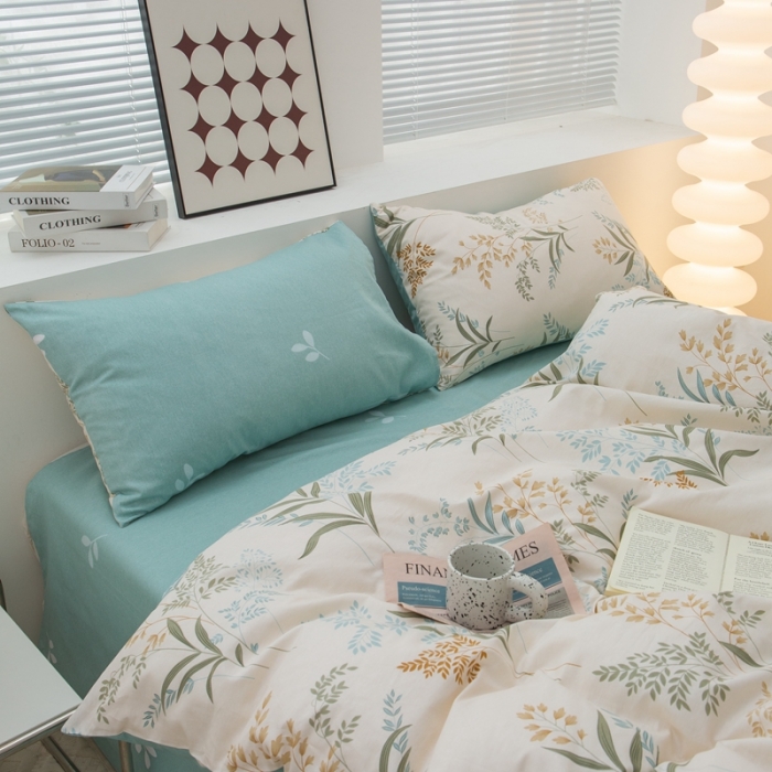 91家纺网 家纺一手货源 找家纺 黑马家居新款全棉印花喷气12868套件-单被套江南