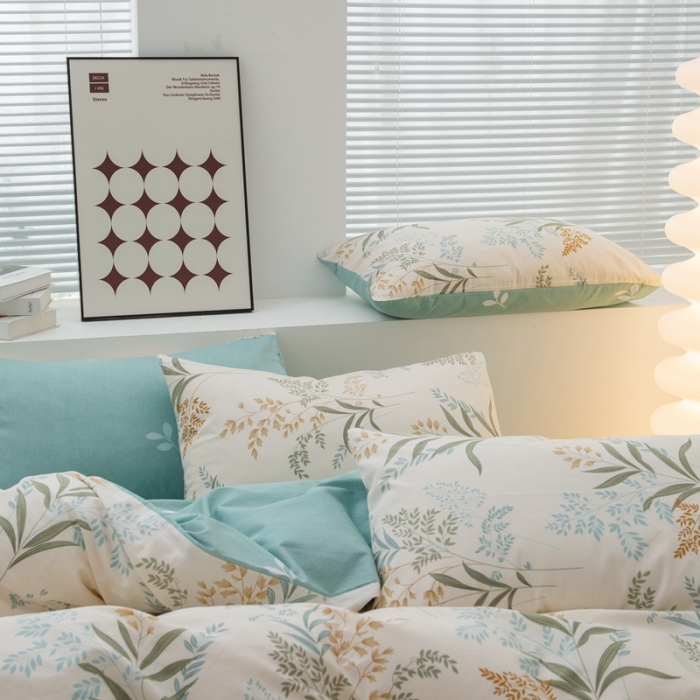 91家纺网 家纺一手货源 找家纺 黑马家居新款全棉印花喷气12868套件-单被套江南