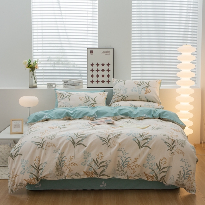 91家纺网 家纺一手货源 找家纺 黑马家居新款全棉印花喷气12868套件-单被套江南