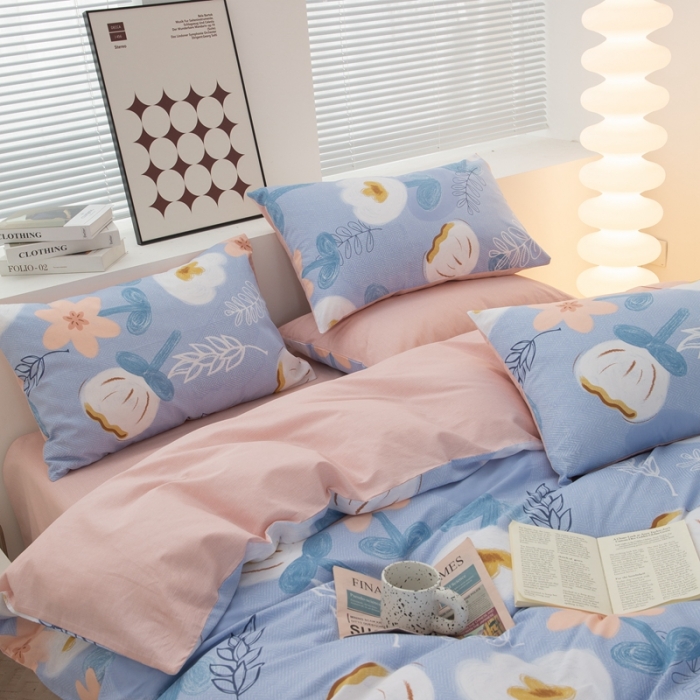 91家纺网 家纺一手货源 找家纺 黑马家居新款全棉印花喷气12868套件-单被套乐天派