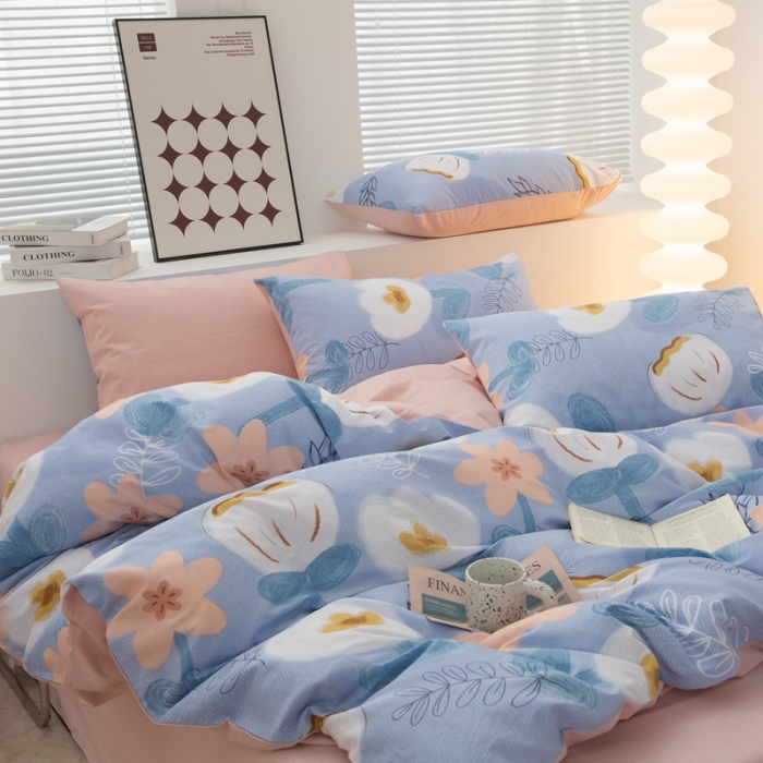 91家纺网 家纺一手货源 找家纺 黑马家居新款全棉印花喷气12868套件-单被套乐天派