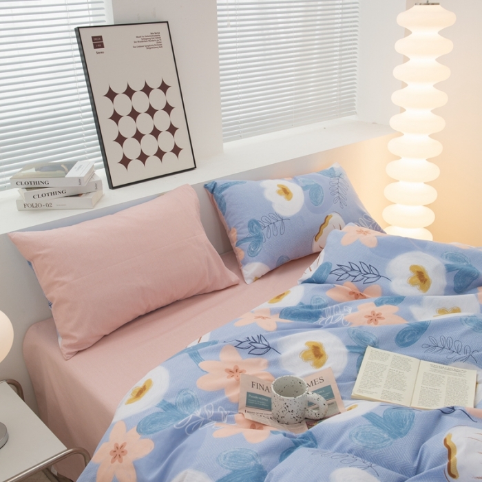 91家纺网 家纺一手货源 找家纺 黑马家居新款全棉印花喷气12868套件-单被套乐天派