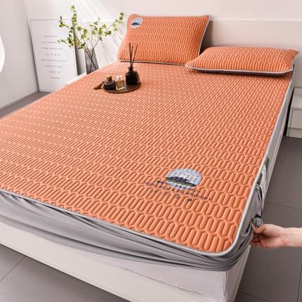 91家纺网 家纺一手货源 找家纺 好眠好梦 2023A类乳胶凉席-富士山床笠款 富士山-橘橙黄