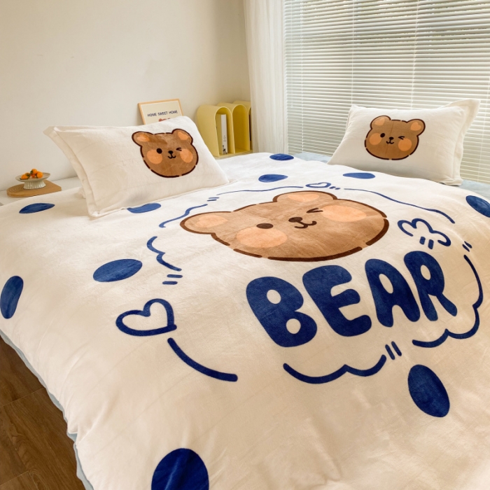 91家纺网 家纺一手货源 找家纺 （总）慕尚 2022爆款大版高克重印花牛奶绒四件套