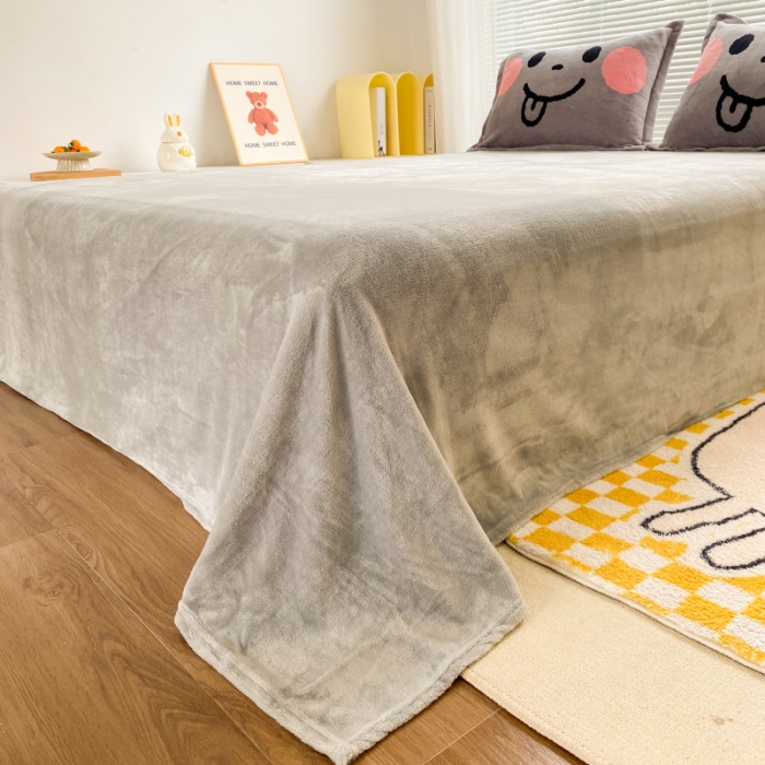 91家纺网 家纺一手货源 找家纺 慕尚 2022爆款大版高克重印花牛奶绒四件套 开心笑脸