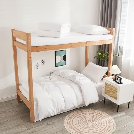 91家纺网 家纺一手货源 找家纺 啊雅家居 新款ins学生宿舍双拼纯色磨毛三件套 白色