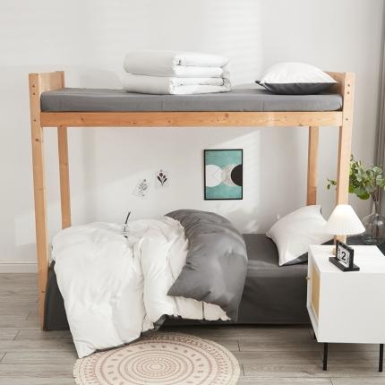 91家纺网 家纺一手货源 找家纺 啊雅家居 新款ins学生宿舍双拼纯色磨毛三件套 米白加深灰