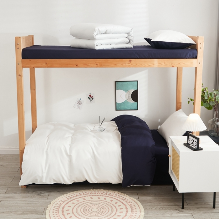 91家纺网 家纺一手货源 找家纺 （总）啊雅家居 新款ins学生宿舍双拼纯色磨毛三件套