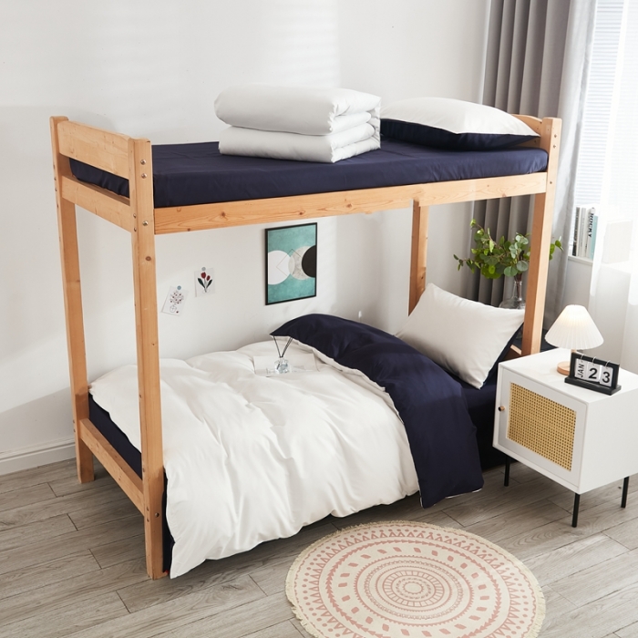 91家纺网 家纺一手货源 找家纺 （总）啊雅家居 新款ins学生宿舍双拼纯色磨毛三件套