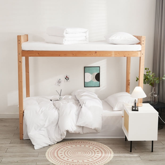 91家纺网 家纺一手货源 找家纺 啊雅家居 新款ins学生宿舍双拼纯色磨毛三件套 白色