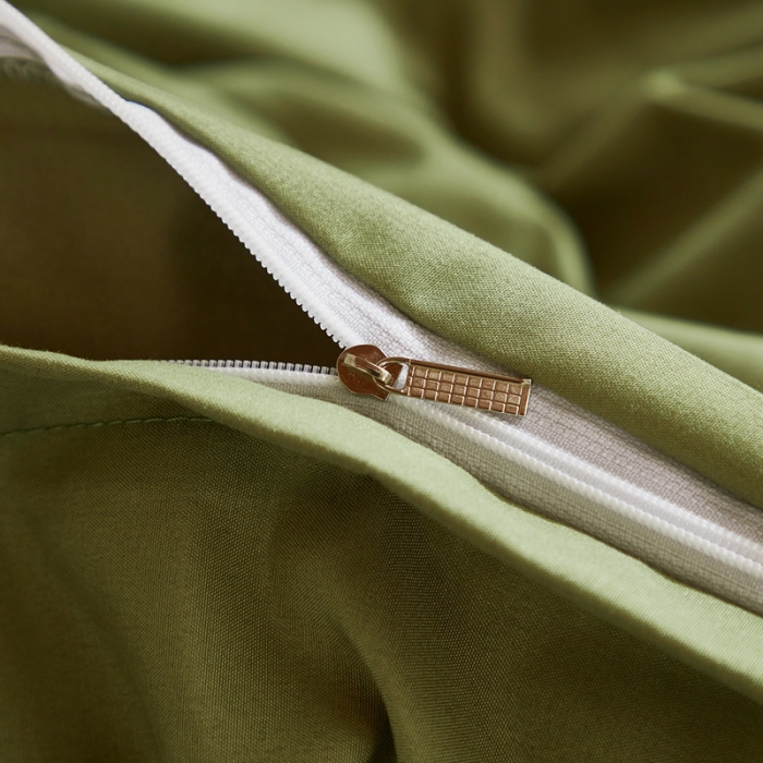 91家纺网 家纺一手货源 找家纺 啊雅家居 新款ins学生宿舍双拼纯色磨毛三件套 草绿